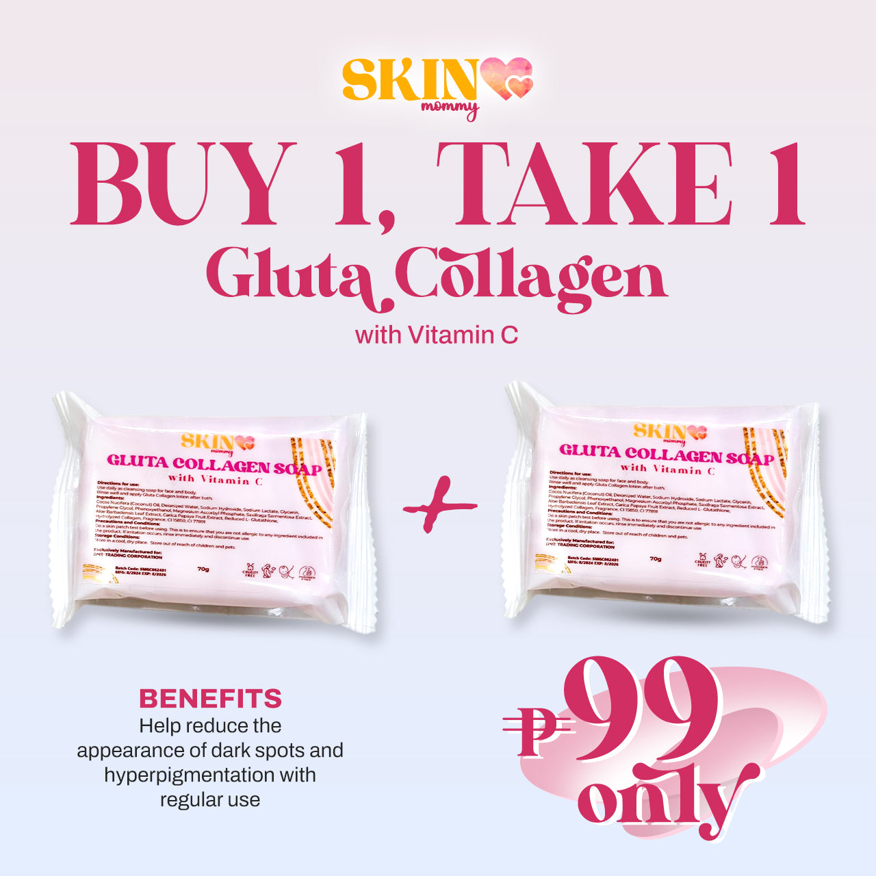 B1T1 Gluta Collagen Soap with Vitamin C