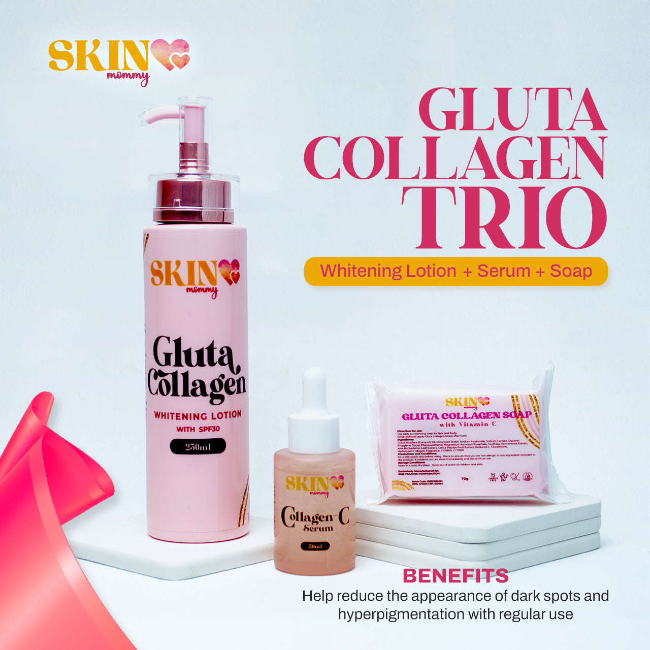 GLUTA COLLAGEN TRIO (Soap + Lotion + C Serum)