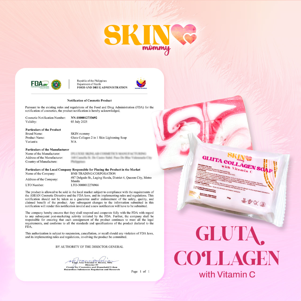 B1T1 Gluta Collagen Soap with Vitamin C