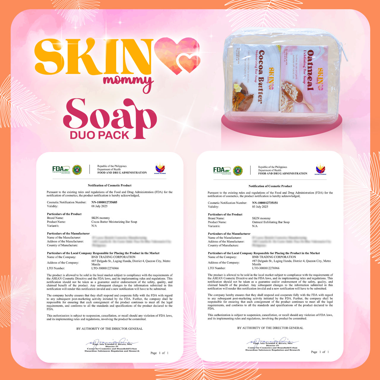 PREMIUM SET (Cocoa Butter Soap + Oatmeal Soap + Cocoa Butter Cream Whitening Hydrating Whitening)