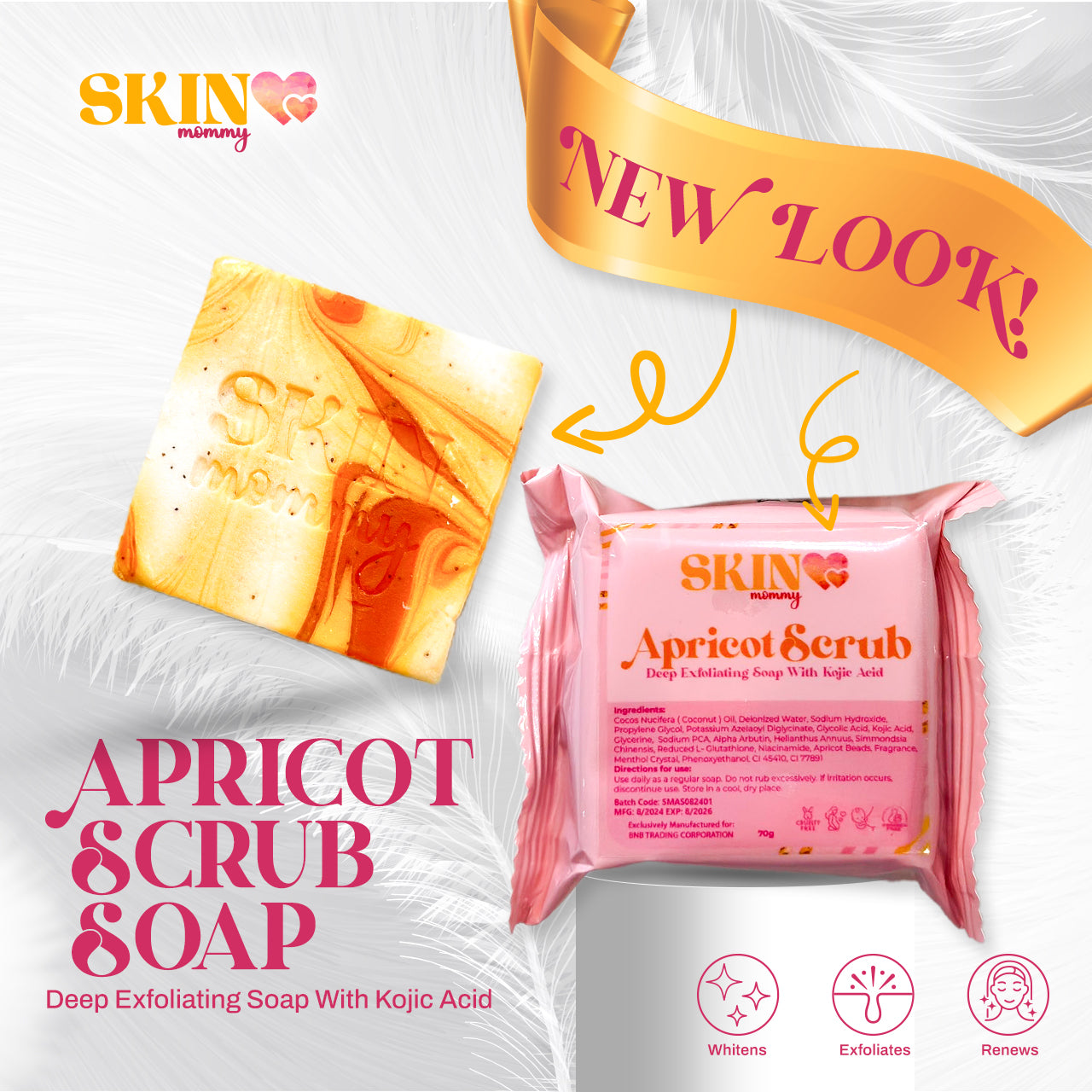 Skin Mommy Negosyo Package (12 Gluta Collagen Soap plus 12 Apricot Kojic Scrub Soap)