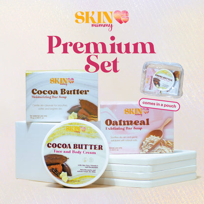 PREMIUM SET (Cocoa Butter Soap + Oatmeal Soap + Cocoa Butter Cream Whitening Hydrating Whitening)